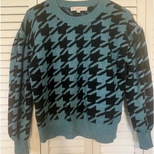 Loft houndstooth sweater XS petite